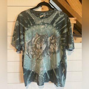 Vintage wolf graphic t-shirt Large